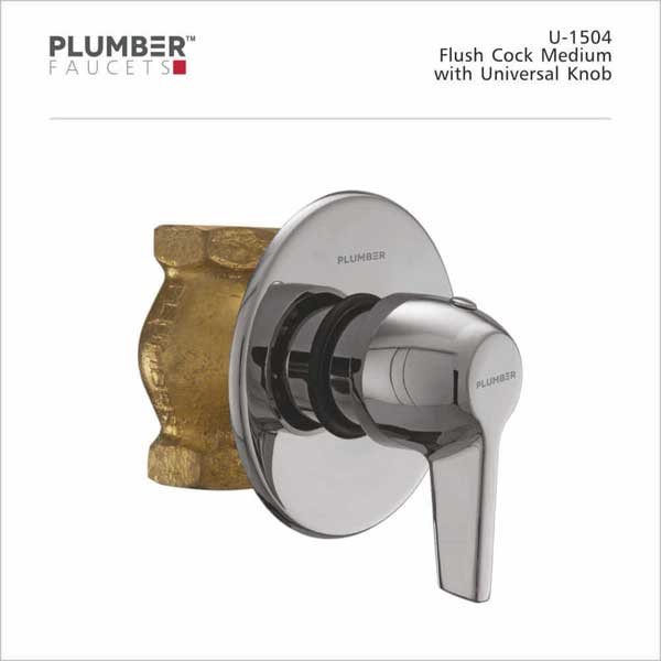 Plumber - Flush Cock - Flush Cock Medium with Universal Knob - U-1504