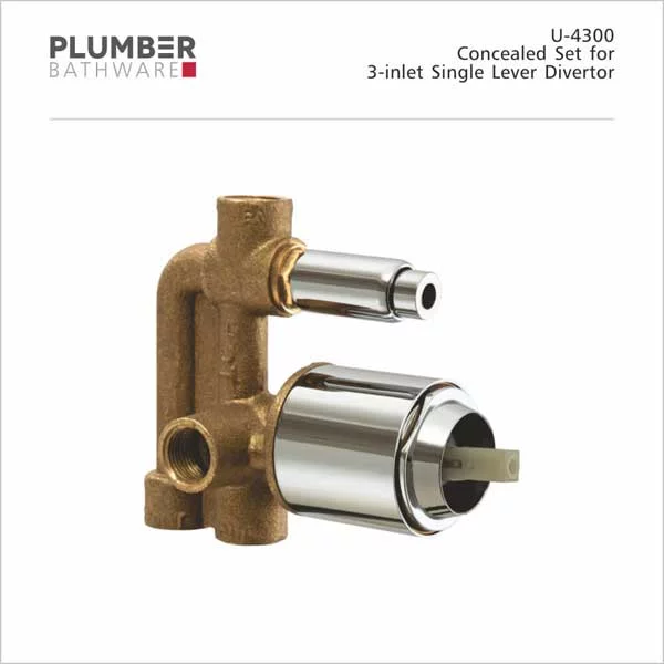 Plumber - Concealed Set - 3-Inlet Single Lever Divertor - U-4300