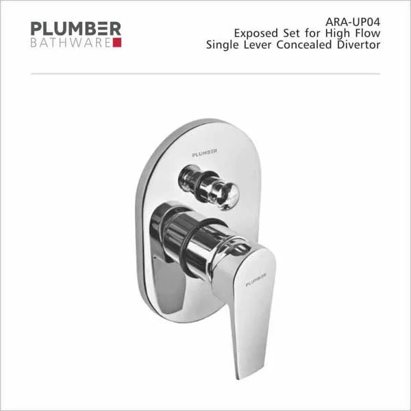 Plumber - Aura Series - Exposed Set for High Flow Single Lever Divertor - ARA-UP04