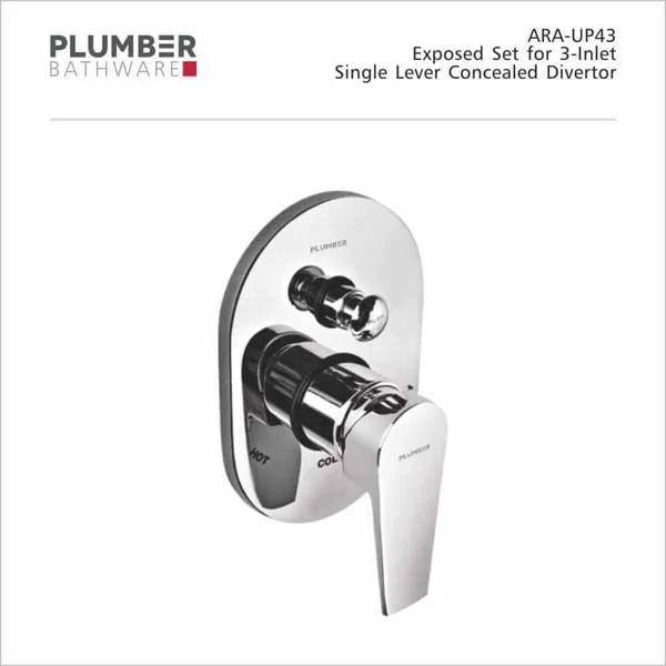 Plumber - Aura Series - Exposed Set for 3-INLET Single Lever Divertor - ARA-UP43