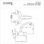 Plumber - Vine Series - Single Lever Sink Mixer - VE 3106 - Image 2