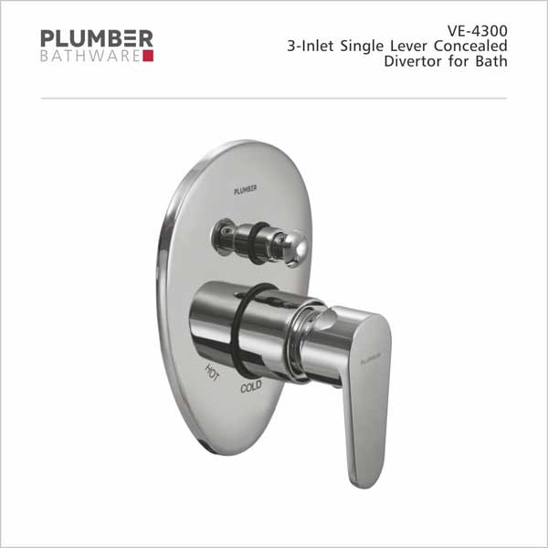 Plumber - Vine Series - 3-INLET Single Lever Concealed Divertor - VE-4300