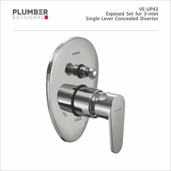 Plumber - Vine Series - Exposed Set for 3-INLET Single Lever Divertor - VE-UP43