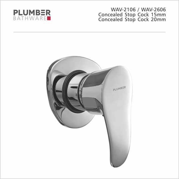 Plumber - Wave Series - Concealed Stop Cock 15mm - WAV-2106