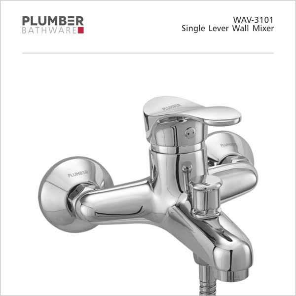 Plumber - Wave Series - Single Lever Wall Mixer - WAV-3101
