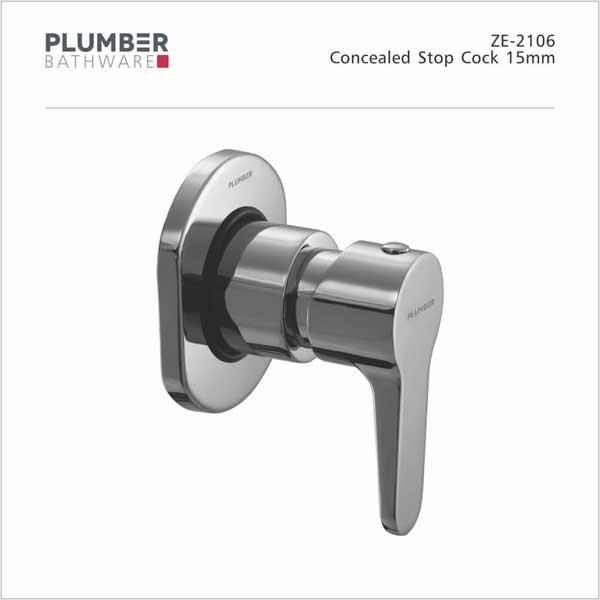 Plumber - Zeus Series - Concealed Stop Cock 15mm - ZE-2106