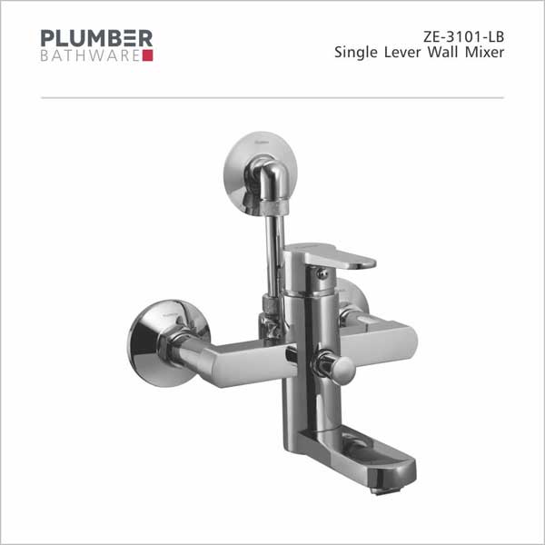 Plumber - Zeus Series - Single Lever Wall Mixer with 'L' Bend - ZE-3101-LB