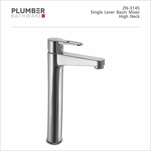 Plumber - Zion Series - Single Lever Basin Mixer High Neck - ZN-3145