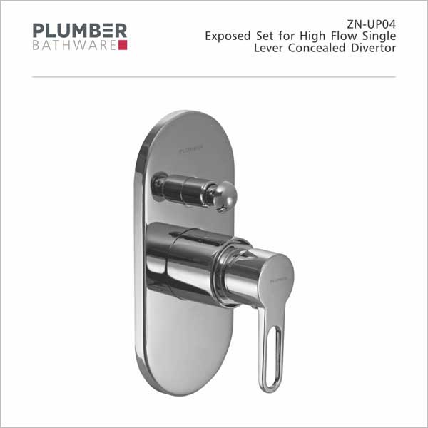 Plumber - Zion Series - Exposed Set for High Flow Single Lever Divertor - ZN-UP04