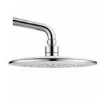 AGL Bathware 9 inch overhead rain shower chrome finish side view with arm