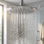 AGL Bathware overhead rain shower with high pressure water flow in bathroom