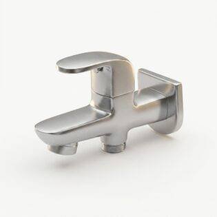 Two way bib cock with wall flange stainless steel bathroom tap