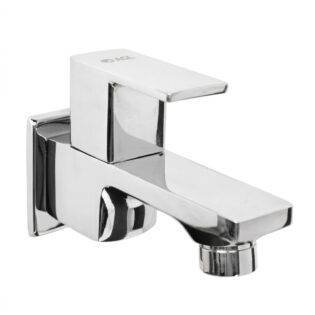 Chrome finish bib cock square design wall mounted tap