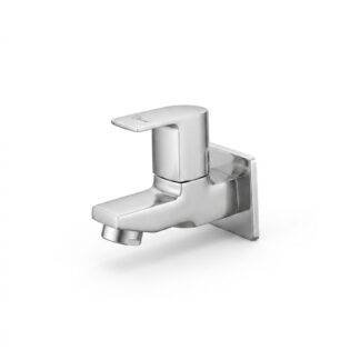 Premium bib cock with flange brushed finish bathroom tap
