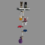 Sweiss Brand - Ultimate Series - Bath Pole (CP + PVD Gold + Shelf)