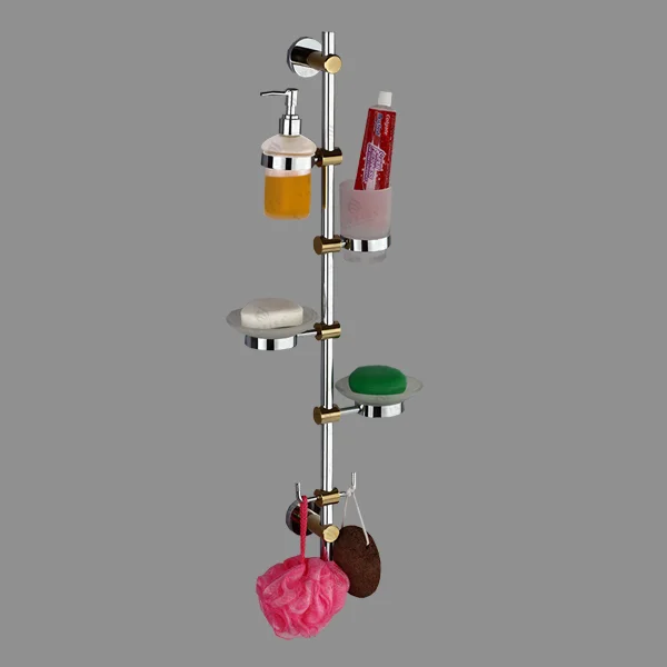 Sweiss Brand - Ultimate Series - Bath Pole (CP + Glass + PVD Gold)