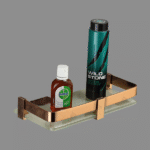 SWEISS - PVD Rose Gold Glitter Glass Shelf