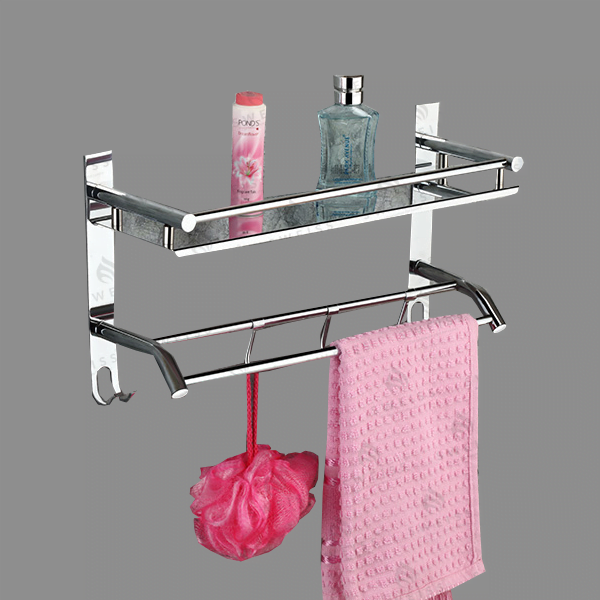 Sweiss Brand - Shelf & Corners Series - Single Shelf With Rod & Hook