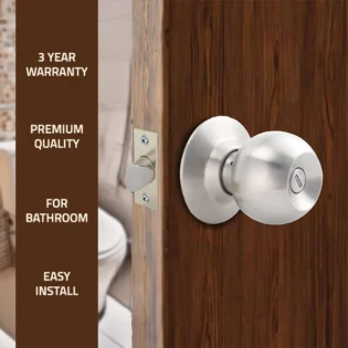 SS Door Knob for Bathroom Door with 3 Year Warranty