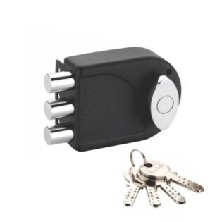 SHINE - TRI BOLT LOCK - Knob on inside - 14 pin cylinder and ultra key - Black Matt