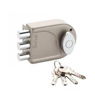 SHINE - TRI BOLT LOCK - Knob on inside - 14 pin cylinder and ultra key - Silver