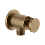 Aquant - Wall Outlet With In-built Hook (Brass Round Body) - Brushed Gold - BG 1442