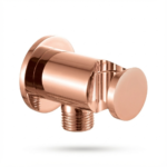 Aquant - Wall Outlet With In-built Hook (Brass Round Body) - Rose Gold - RG 1442