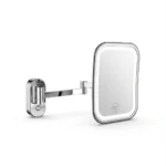 Aquant - Mirrors - Brass Mirror With Dual LED Lights (3X Magnification) (Requires electric point) White & Yellow Light - 1472 CP