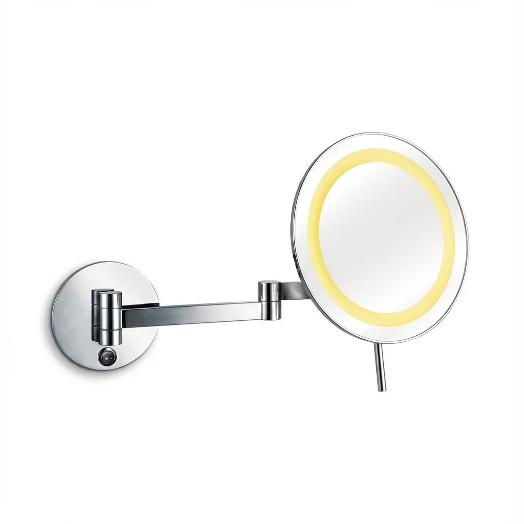 Aquant 1480 Aquant - Mirrors - Brass Mirror With Dual LED Lights (3X Magnification) (Requires electric point) White & Yellow Light - 1480 - Image 1