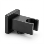 Aquant - Wall Outlet With In-built Hook (Brass Square Body) - Matt Black - MB 1497