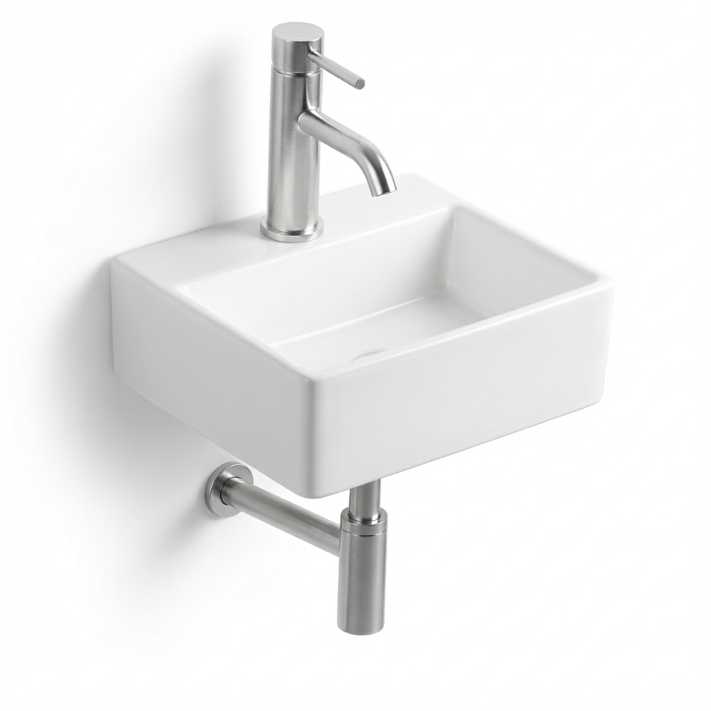 Aquant-1537-Table-Wall-Mounted Aquant Ceramic Bathroom Wash Basin for Table or Wall Mounting | Compact & Elegant Design - Model 1537 - Image 1