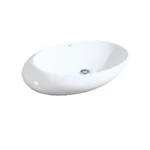 Aquant Model 1727 Ceramic Table-Mounted Wash Basin - Oval, White, Over-Counter, Sleek Ceramic Basin