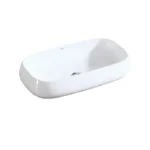 Aquant Ceramic Table-Mounted Wash Basin Model 1728 -  Rectangle-Shape, Table-Top/Counter Basin Design, White Finish, Premium Home Wash Basin at Suitable (India)