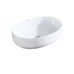 Aquant Ceramic Oval Table-Mounted Wash Basin | White Over-Counter Table-Top Basin | Model 1740
