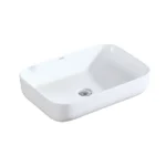 Model 1747 | Aquant Ceramic Table-Mounted Wash Basin | Rectangular White Counter Basin Design, Table Basin ? Premium Quality for India