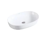 Aquant Ceramic Table-Mounted Wash Basin, White, Oval, Model 1762