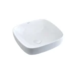 Aquant Modern Square Ceramic Wash Basin ? Semi-Counter & Table Mounted | Elegant White Finish ? Model 1785