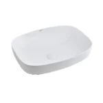 Aquant Modern Square Ceramic Wash Basin ? Semi-Counter & Table Mounted | Elegant White Finish ? Model 1786