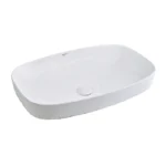Aquant Modern Square Ceramic Wash Basin ? Semi-Counter & Table Mounted | Elegant White Finish ? Model 1787