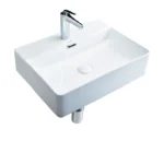 Aquant Ceramic Rectangular Table/Wall Mounted Wash Basin ? Model 1792 | White ? Premium Table Basin for Home Use