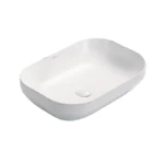 Aquant - Model 1922W Ceramic Table-Mounted Wash Basin ? White, Rectangular Tabletop Hand Wash Basin