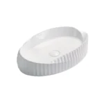 Aquant Ceramic Oval-Shape Table-Mounted Wash Basin ? White Ceramic Table-Top Hand Wash Basin Model 1924, Suitable for Home Use