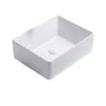 Aquant ? Ceramic Table-Mounted Wash Basin (Model 1927), Rectangle Shape with Modern Look, Low Maintenance