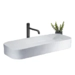 Aquant Ceramic Table-Mounted Wash Basin ? Rectangle Designer, White Ceramic, Table-Top Design (Model 1930)