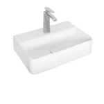 Aquant Ceramic Rectangular Table/Wall-Mounted Wash Basin - Model 1937 | White Ceramic, Wall or Table Installation