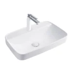 Aquant Modern Square Ceramic Wash Basin ? Semi-Counter & Table Mounted | Elegant White Finish ? Model 1944