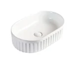 Aquant Ceramic Table-Mounted Wash Basin ? Capsule-Shape White Tabletop Wash Basin (Model 1953) ? Modern Design for Indian Homes