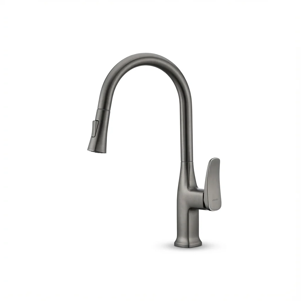 Aquant 2567 GG Graphite Grey Aquant - Brass Pull-Out Table-Mounted Sink Mixer - Graphite Grey - 2567 GG - Image 1