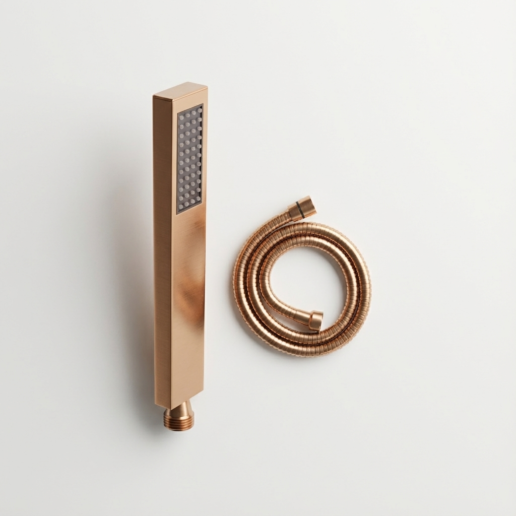 Aquant-28118-BRG-Brushed-Rose-Gold Aquant - Brass Hand Shower With 1.5 mtr Flexible Hose - Brushed Rose Gold - BRG 28118 - Image 1