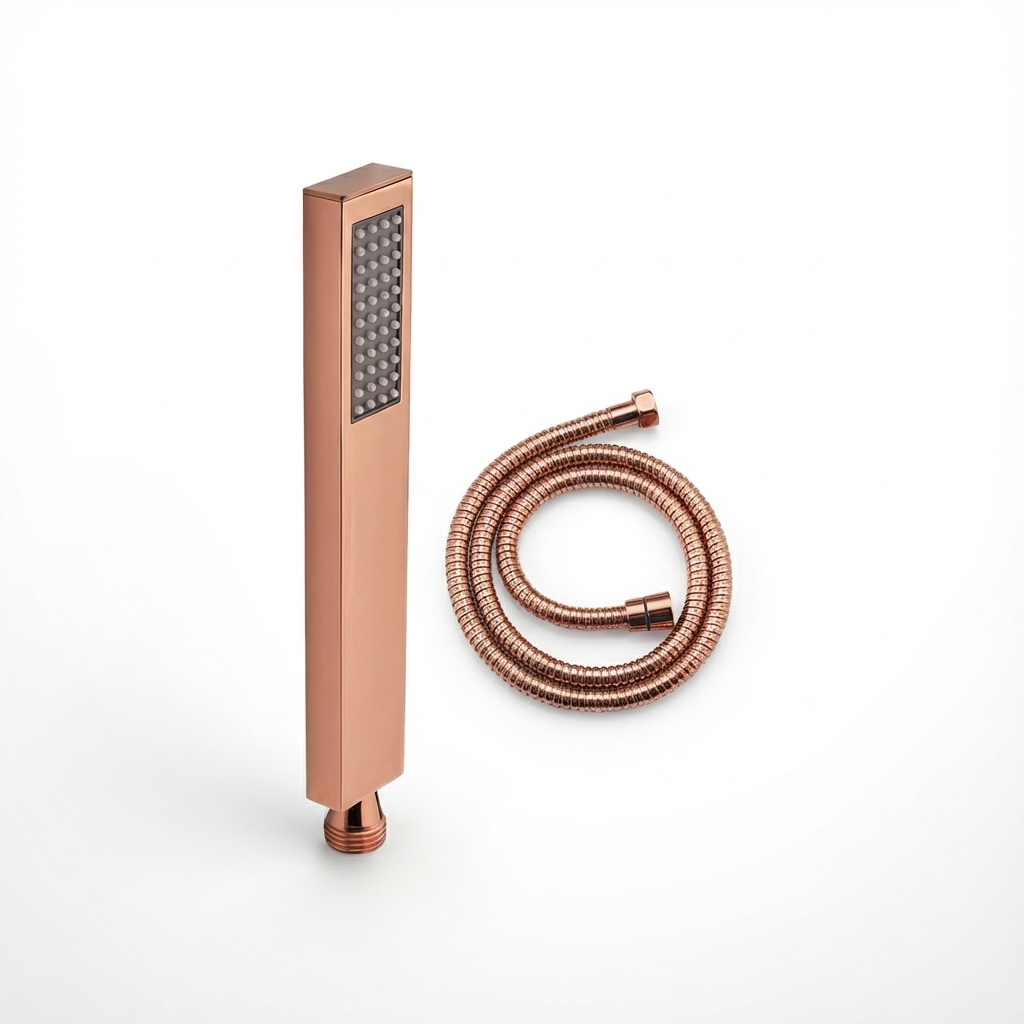 Aquant-28118-RG-Rose-Gold Aquant - Brass Hand Shower With 1.5 mtr Flexible Hose - Rose Gold - RG 28118 - Image 1